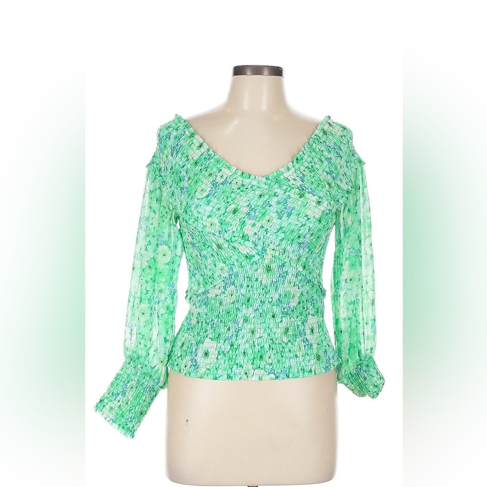 Green Floral Women's Top